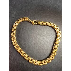 Gold plated stainless steel woven link bracelet